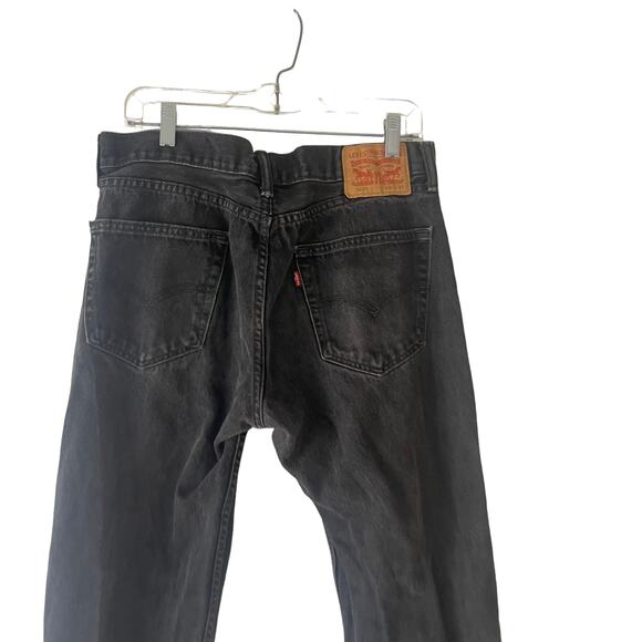 Levi's 505 Men's Size W 34 L 32 Vintage 90s 100%‎ Cotton Black Straight Jeans - Picture 6 of 9